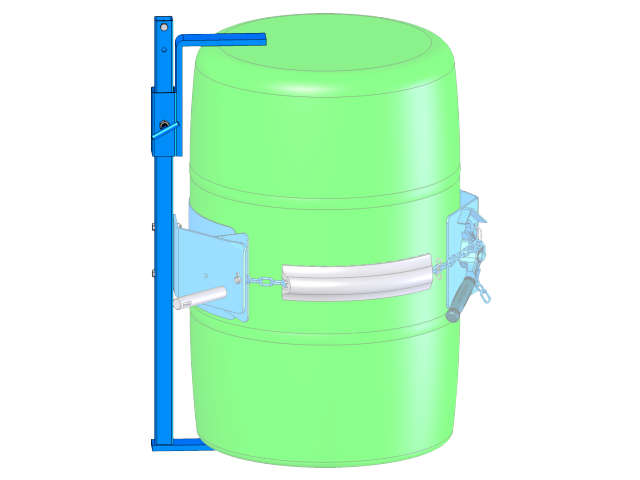 Install Bracket Assembly Kit to prevent plastic or fiber drum from slipping length-ways