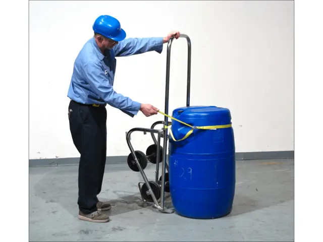Model 160-SS shown with Clamp-On Strap (option 5058-P) to handle rimless plastic drum