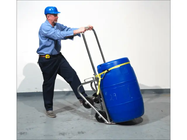 Model 160-SS shown with Clamp-On Strap (option 5058-P) to handle rimless plastic drum