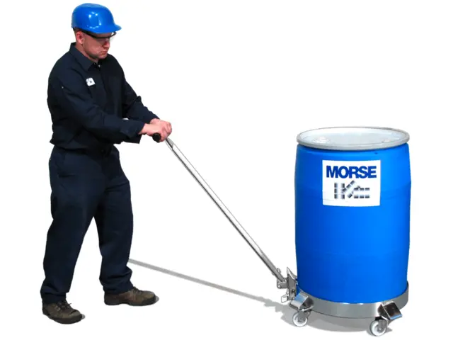 Stainless Steel Clamp+Go Dolly Handle shown with Stainless Steel Drum Dolly - Model 14-SSC