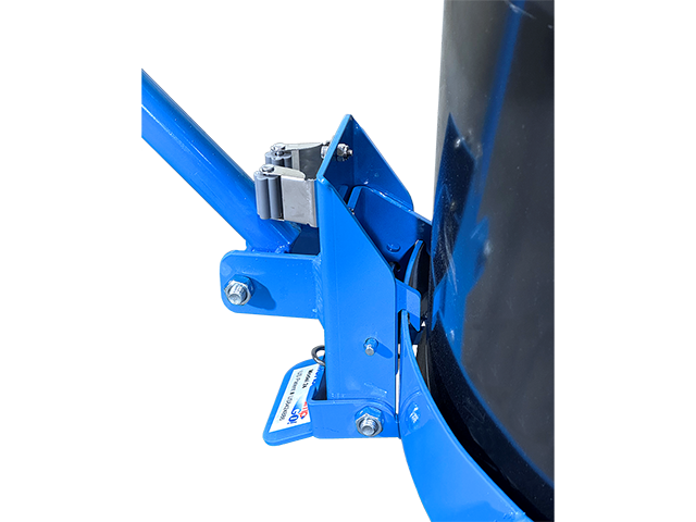 Clamp Dolly Handle onto side of round metal drum  dolly