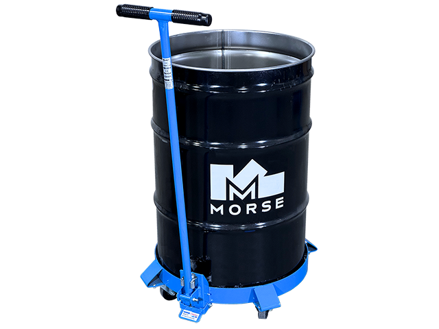 Clamp+GO Dolly Handle model 24. Image shows Dolly Handle attached to Drum Dolly model 14.