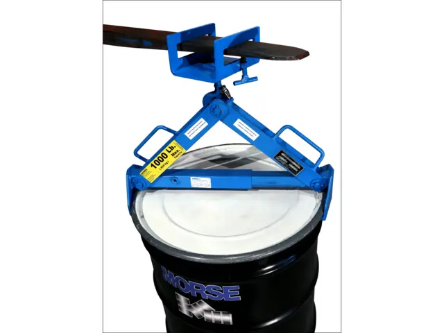 Model 284 Fork Hook shown with Model 92 Below-Hook Drum Lifter