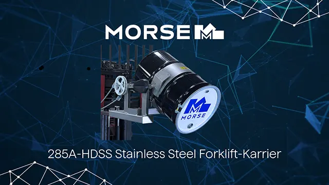 285A-HDSS Stainless Forklift Drum Handler video image