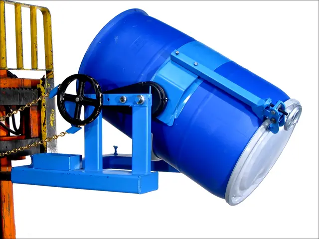 Model 285AM shown with Top Rim Clamp Kit 4560M-P for a RIMMED 55-gallon (210 liter) drum