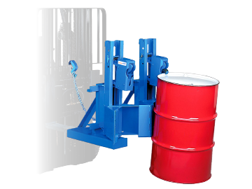 Model 288-2 to handle 1 or 2 rimmed drums at a time. MORSPEED Forklift drum lifter and mover.