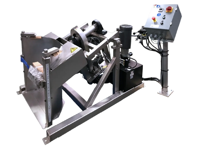 Custom Stainless Steel Tilt-To-Load Drum Tumbler