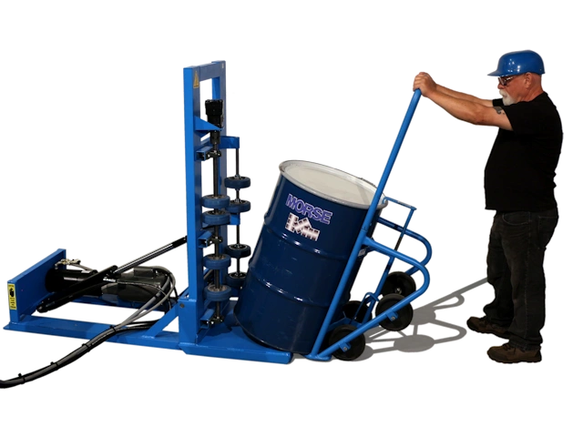 Load upright drum with a drum truck