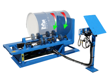 Morse Hydra-Lift Drum Rotators roll a drum on its side to mix drum contents. Drum Handling Equipment from Morse Manufacturing - The Specialist in Drum Handling Since 1923.