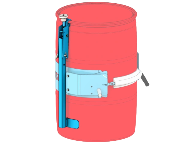 Install Top Rim Clamp Kit to prevent RIMMED plastic drum from slipping