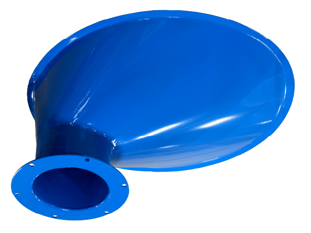 Asymmetric Drum Cone with Valve Flange - Model 5-VF-90-23 shown