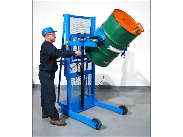 Hand Crank Drum Tilt. Model 510-120 shown with MORStop Tilt-Brake Option installed.