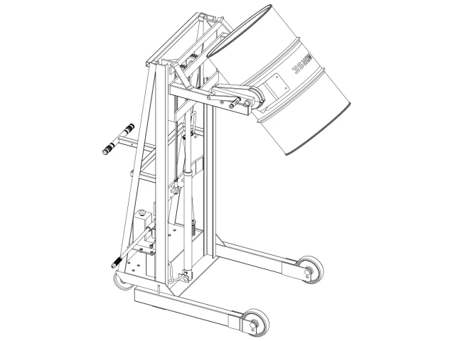 Model 510 with Hand Pump drum lift and Hand Crank drum tilt control