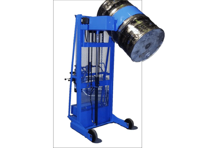 Custom Vertical-Lift Drum Pourer with counterweight and extended reach - Model 510S-XR-114 shown