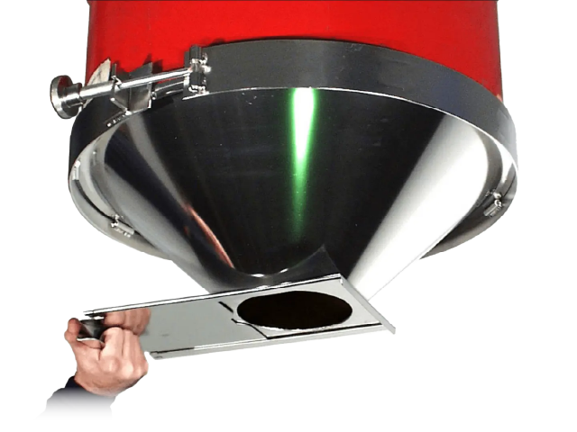 45 Degree Drum Bead Blast Stainless Steel Cone with Valve Flange