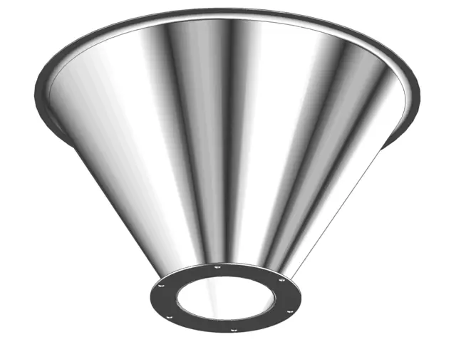 60 Degree Bead Blast Stainless Steel Drum Cone with Valve Flange