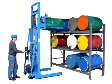Model 620-115 Two-Stage MORStak Drum Racker. Drum Handling Equipment from Morse Manufacturing - The Specialist in Drum Handling Since 1923.