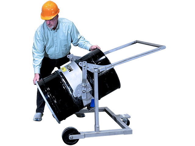 Grasp drum to tilt by hand