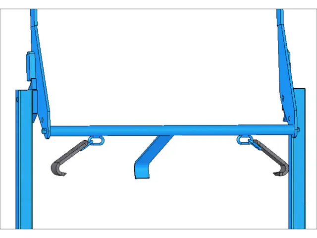 Steel hooks engage underneath drum top rim