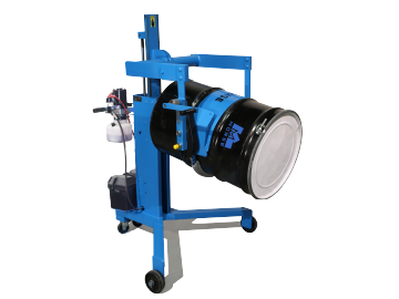 Model 82A-GT-125 Drum Palletizer has Battery Power Drum Lift and Hand Crank Drum Tilt. . Drum Handling Equipment from Morse Manufacturing - The Specialist in Drum Handling Since 1923.