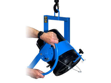 Model 85-5 PailPRO Below-Hook Pail-Karrier can tipper to lift and pour 5-gallon (20L) can or pail with your hoist